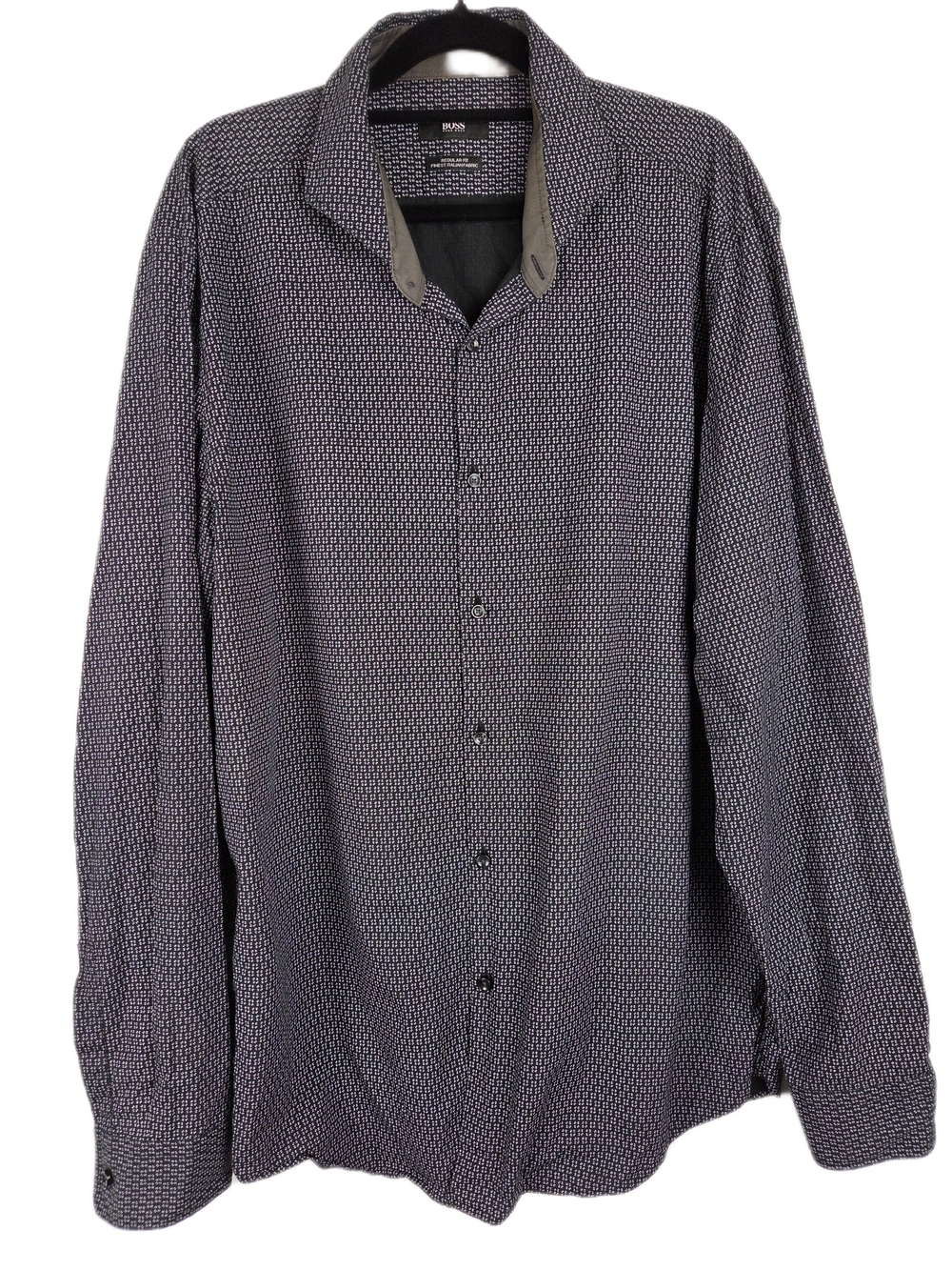 BOSS by Hugo Boss Men’s Geometric Print Long-Sleeve Button-Up Shirt